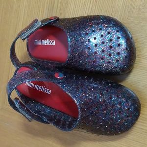 Mini Melissa Glitter Jelly Slip-ons